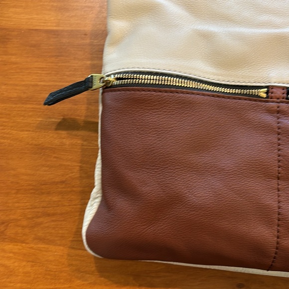 FOSSIL BUCKET HOBO TOTE Leather Tri-Color EUC & Strap Crossbody 2-Way Bag Boho - Picture 6 of 17